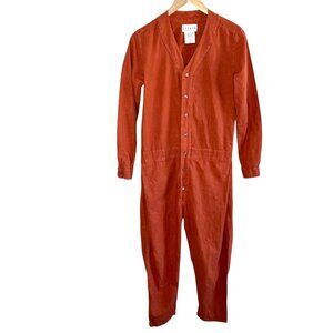 Seeker Earth Unisex Rust Orange Button-Up Long sleeve Jumpsuit boiler suit XS